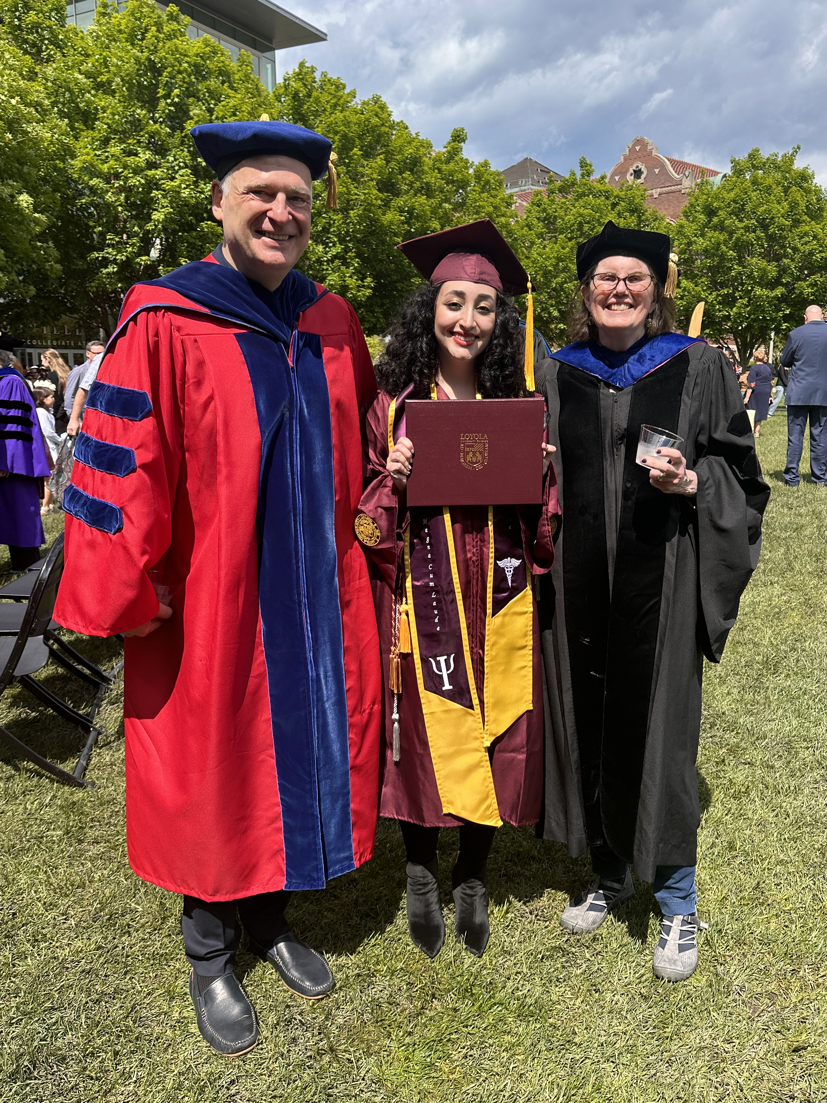 Aida Akhmedova and Marek Suszko and Pat Mooney-Melvin, May 10 2024, Graduation